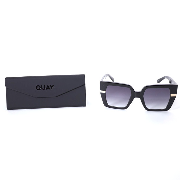 Quay Australia NOTORIOUS Oversized Womens Sunglasses - Black/Smoke - NWT - Picture 11 of 11